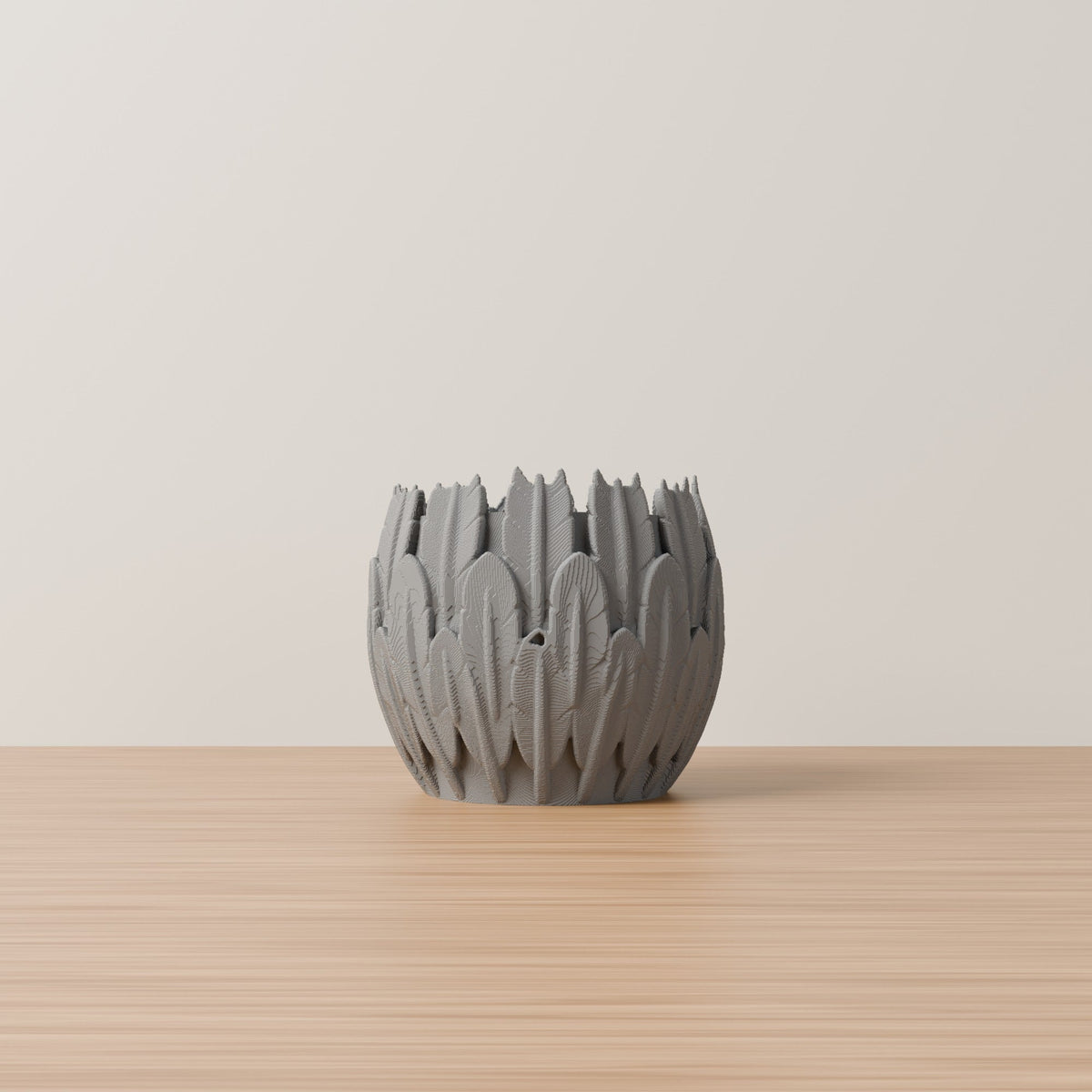 Gothic Feather Planter – Layered Feather Flower Pot - Northern Foundry