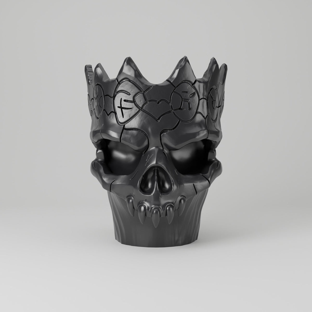 Gothic Skull Crown Vase – Carved Skull Planter Vase - Northern Foundry