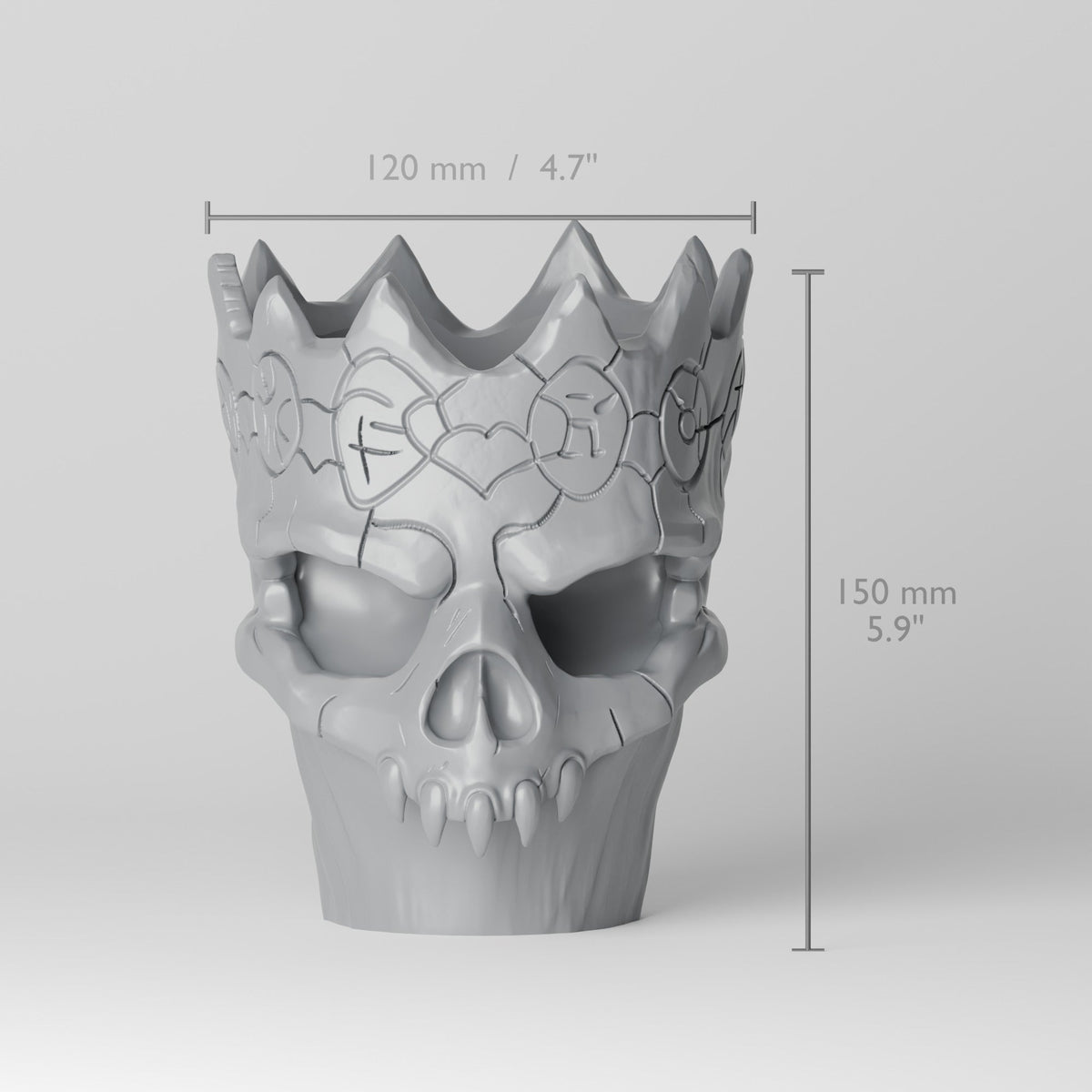 Gothic Skull Crown Vase – Carved Skull Planter Vase - Northern Foundry