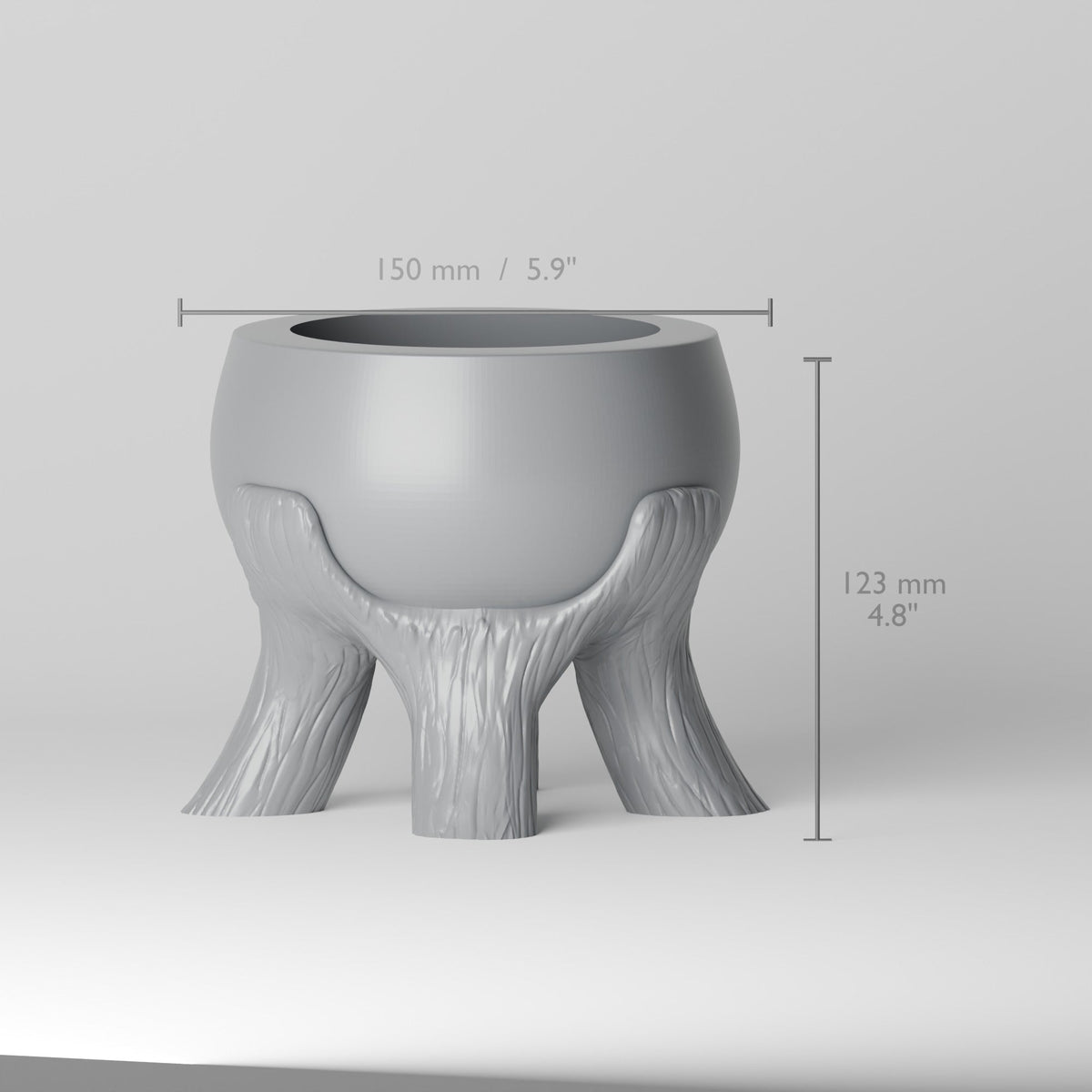 Grove Planter – Round Pot on Tree Trunk Legs - Northern Foundry