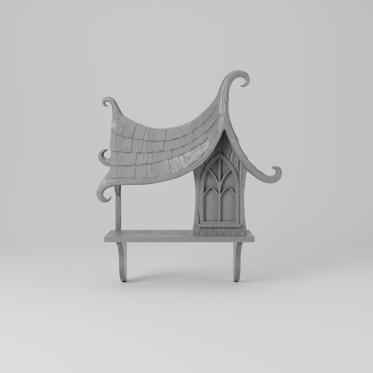 Haunted House Wall Shelf – Gothic Halloween Display Shelf - Northern Foundry