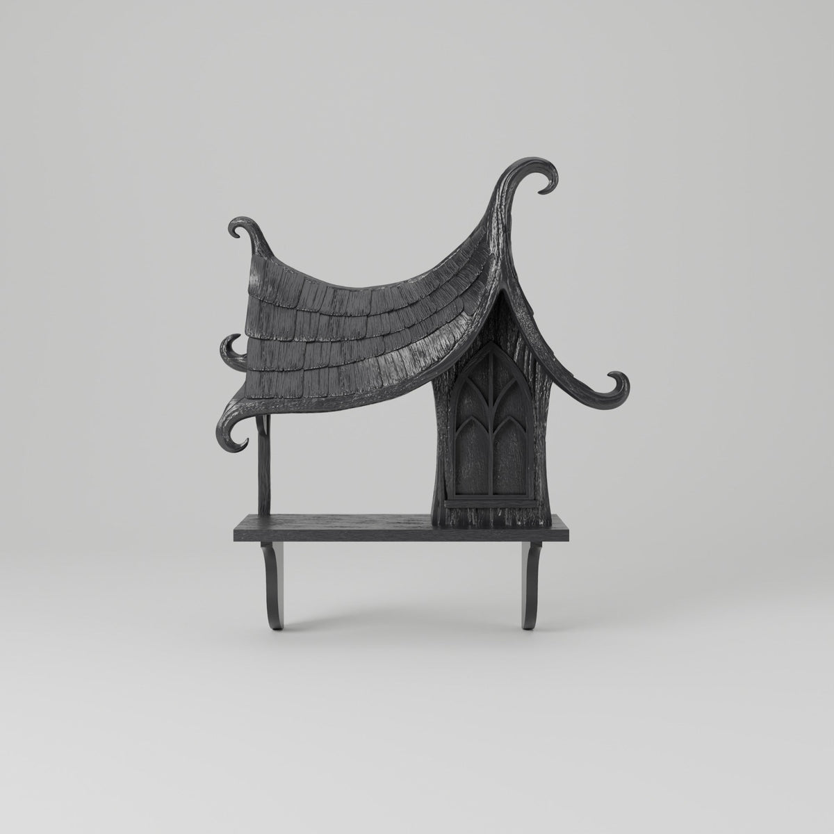 Haunted House Wall Shelf – Gothic Halloween Display Shelf - Northern Foundry