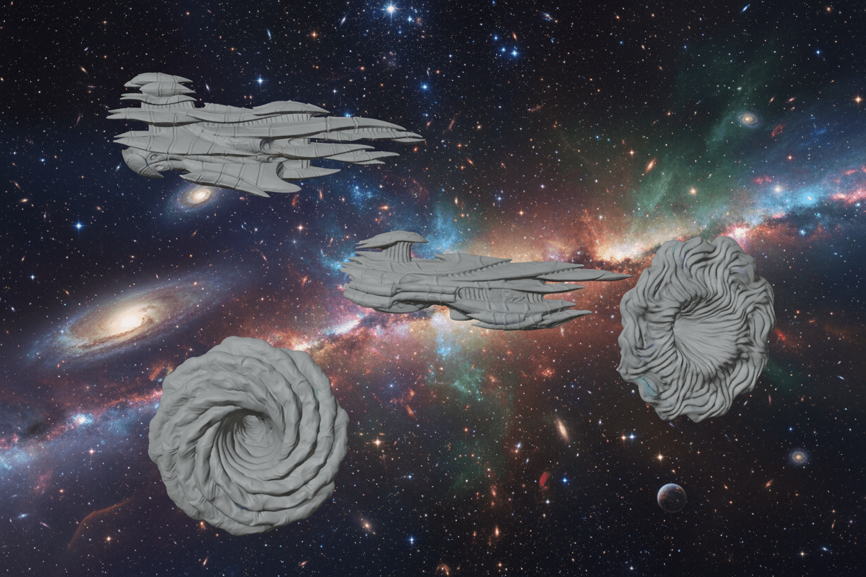 Hive Synapse Control Node — Organic Alien Fleet — Colossal Mega Cruiser & Wormholes — 1:128 Scale Billion Suns Miniatures