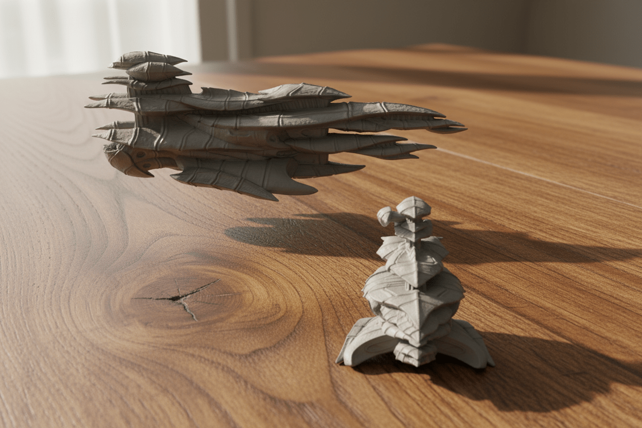 Hive Synapse Control Node — Organic Alien Fleet — Colossal Mega Cruiser & Wormholes — 1:128 Scale Billion Suns Miniatures