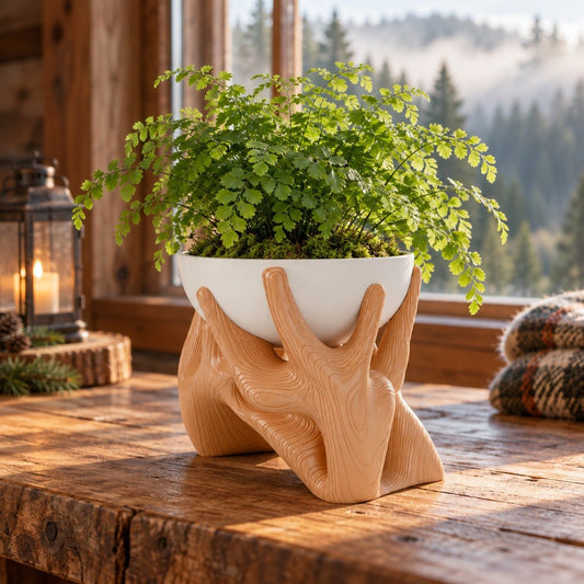 Holding Nature Planter – Bowl on Root-Shaped Stand - Northern Foundry