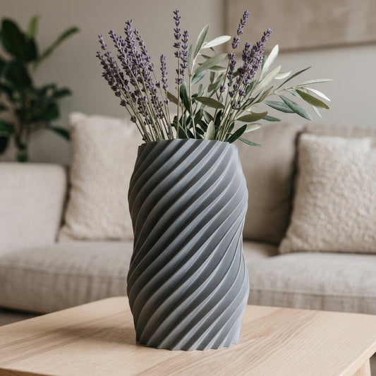 Jamal Twisted Spiral Vase – Modern Sculptural Vase - Northern Foundry