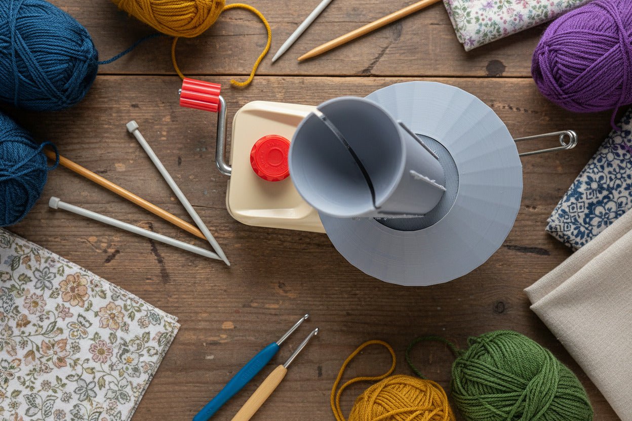 Jumbo Yarn Winder Upgrade Kit | Extended Spindle & Stabilizer Base | Converts Standard Manual Winder for Large Cakes (150g+) - Northern Foundry