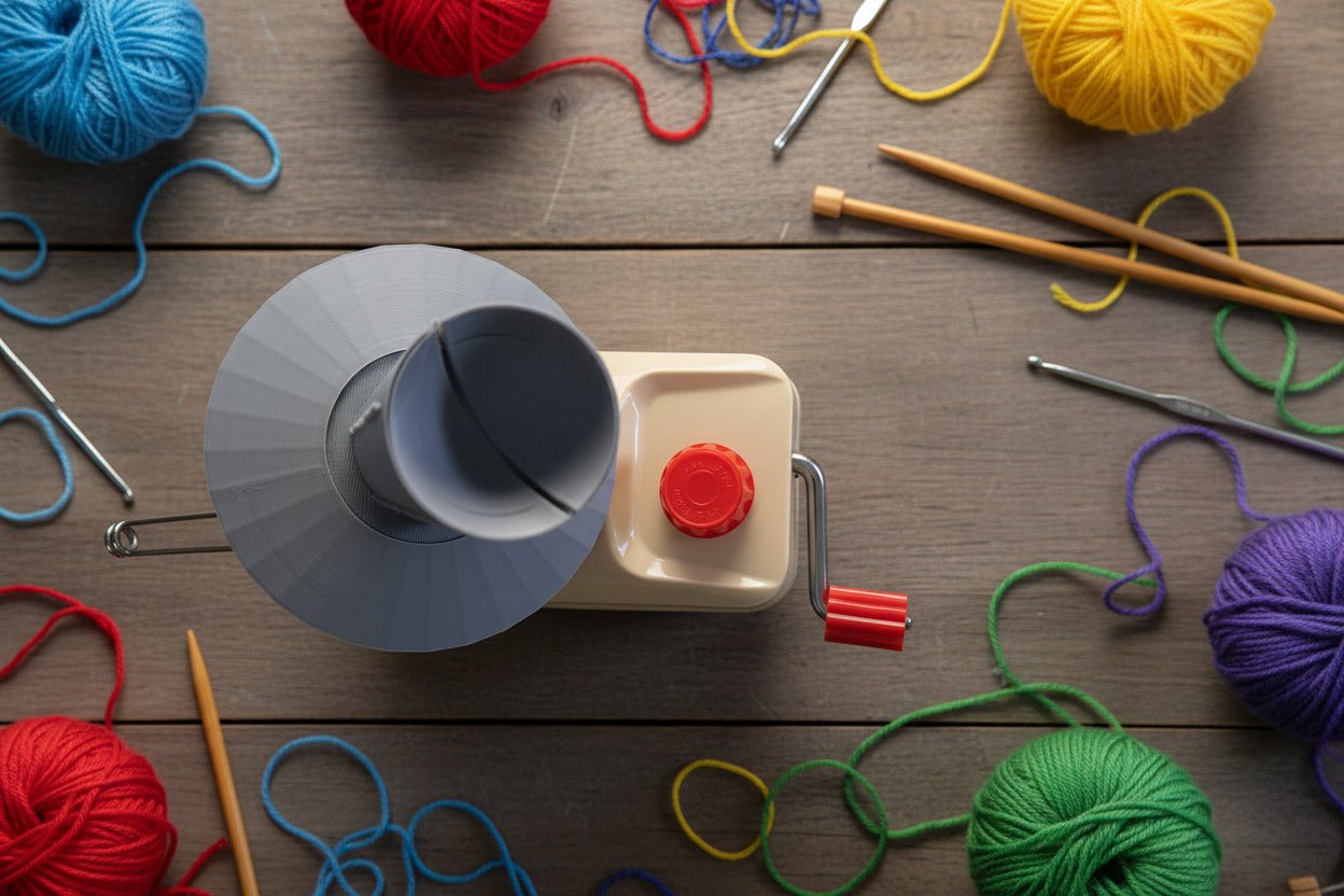 Jumbo Yarn Winder Upgrade Kit | Extended Spindle & Stabilizer Base | Converts Standard Manual Winder for Large Cakes (150g+) - Northern Foundry