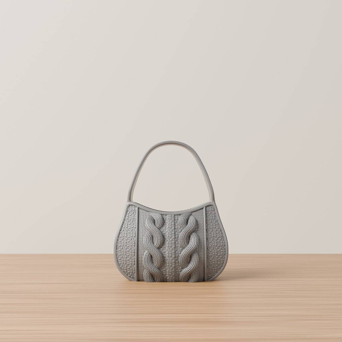 Knitted Bag Vase – Cable Knit Handbag Flower Vase with Handle - Northern Foundry