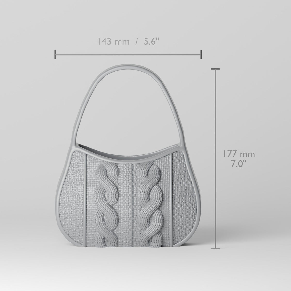 Knitted Bag Vase – Cable Knit Handbag Flower Vase with Handle - Northern Foundry