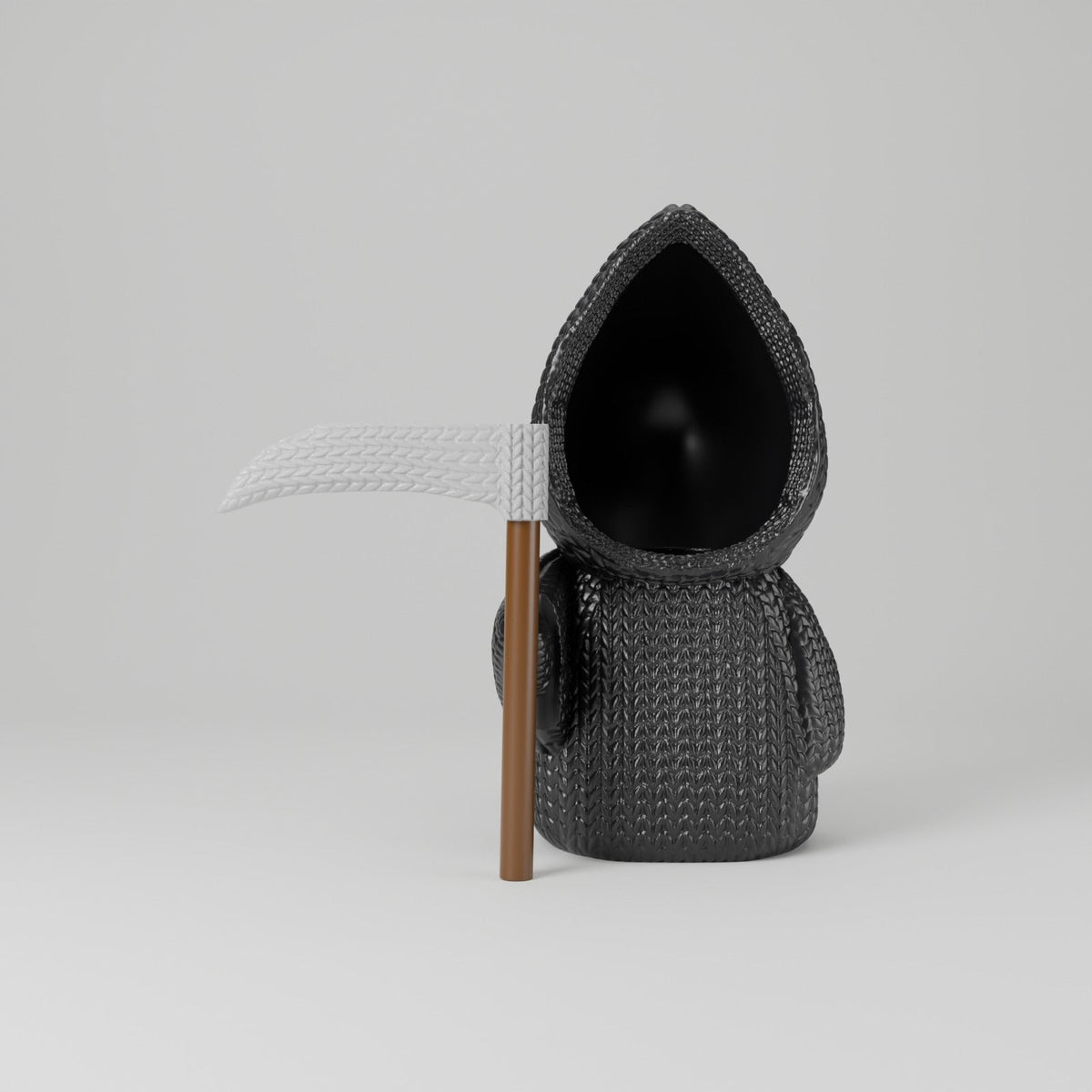 Knitted Grim Reaper Figurine – Cute Halloween LED Candle Holder with Scythe - Northern Foundry