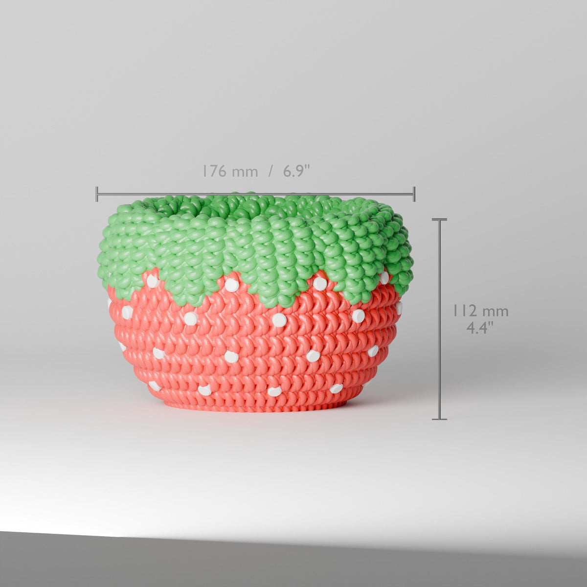 Knitted Strawberry Bowl – Crochet-Look Fruit Catchall - Northern Foundry