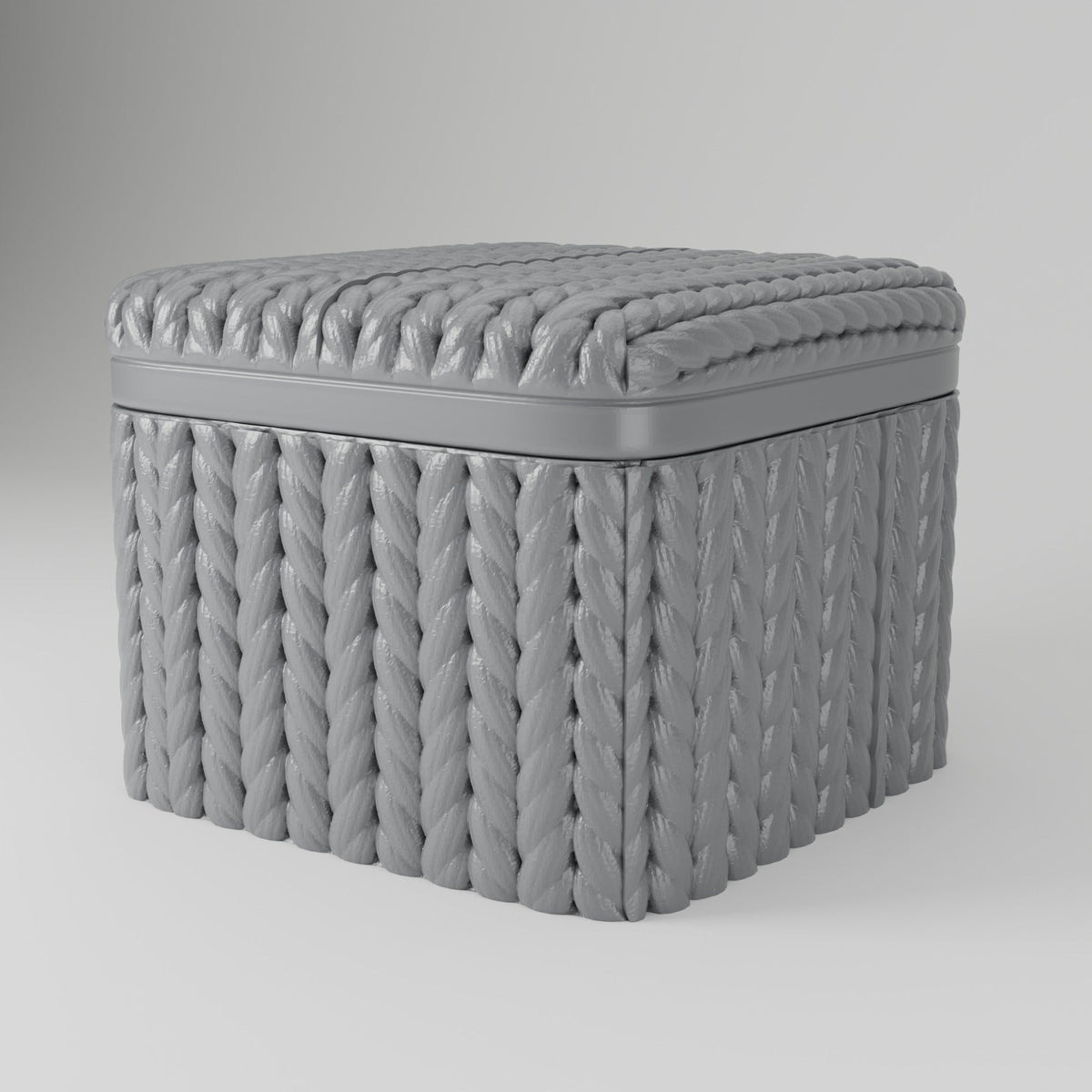 Knitted Winter Storage Box – Cable Knit Lidded Decorative Container - Northern Foundry