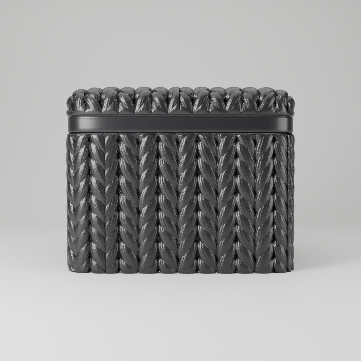 Knitted Winter Storage Box – Cable Knit Lidded Decorative Container - Northern Foundry