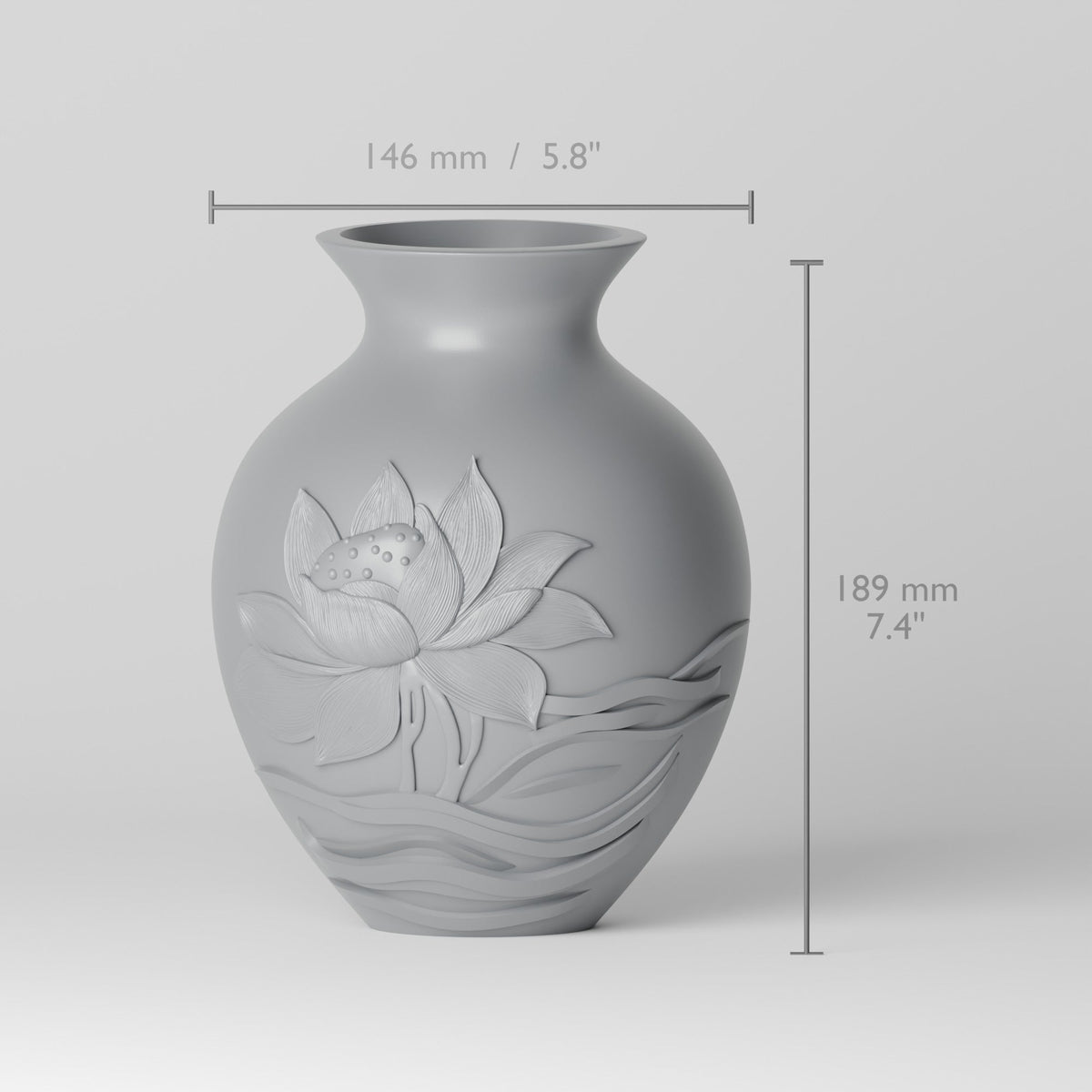 Lotus Relief Carved Flower Vase – Modern Sculptural Vase - Northern Foundry