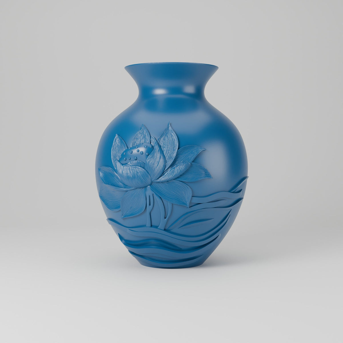 Lotus Relief Carved Flower Vase – Modern Sculptural Vase - Northern Foundry