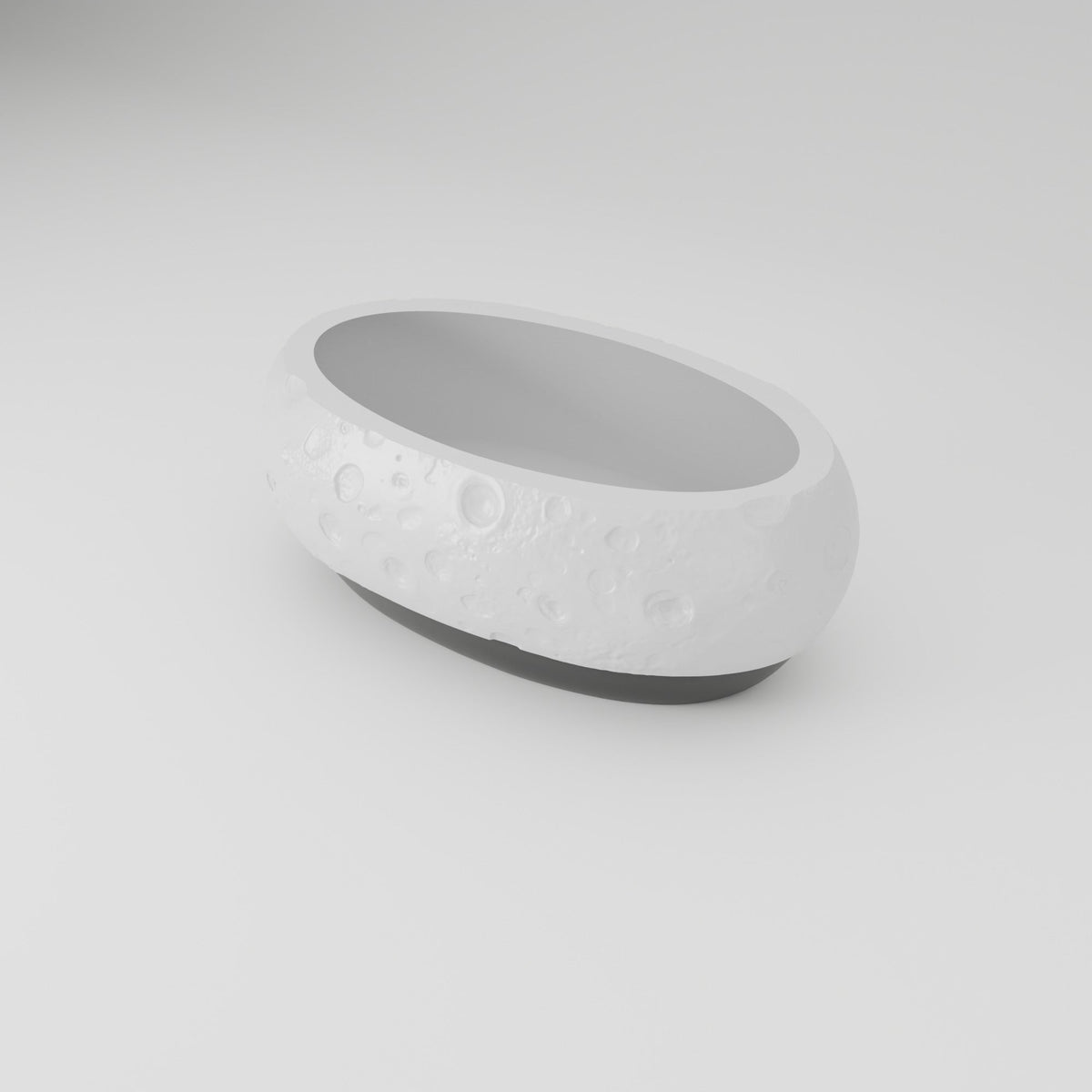 Lunar Crater Moon Bowl – Oval Catchall with Cratered Surface - Northern Foundry