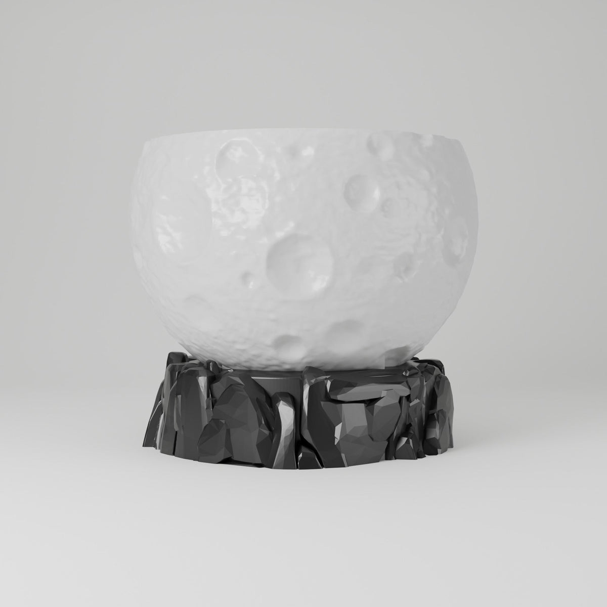 Lunar Crater Moon Planter – Moon Pot on Rocky Base - Northern Foundry