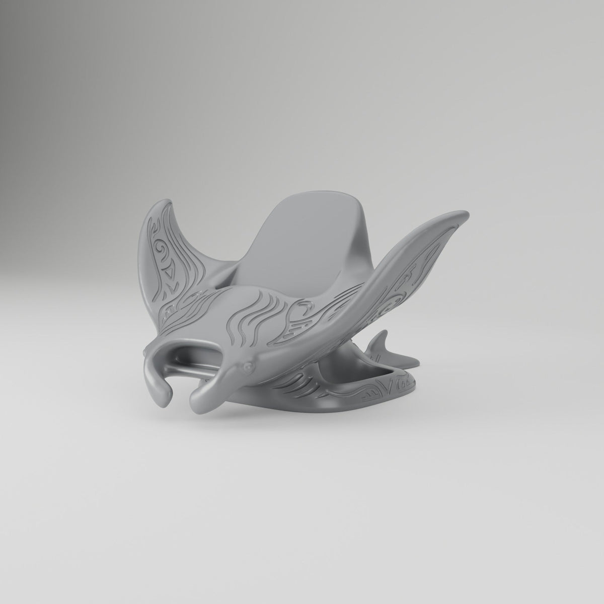 Manta Ray Phone Stand – Ocean Desk Phone Holder with Swirl Pattern - Northern Foundry