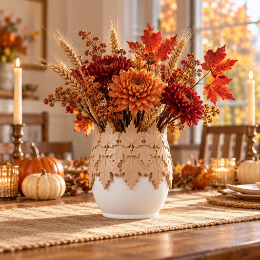 Maple Leaf Vase – Two-Tone Autumn Decor - Northern Foundry