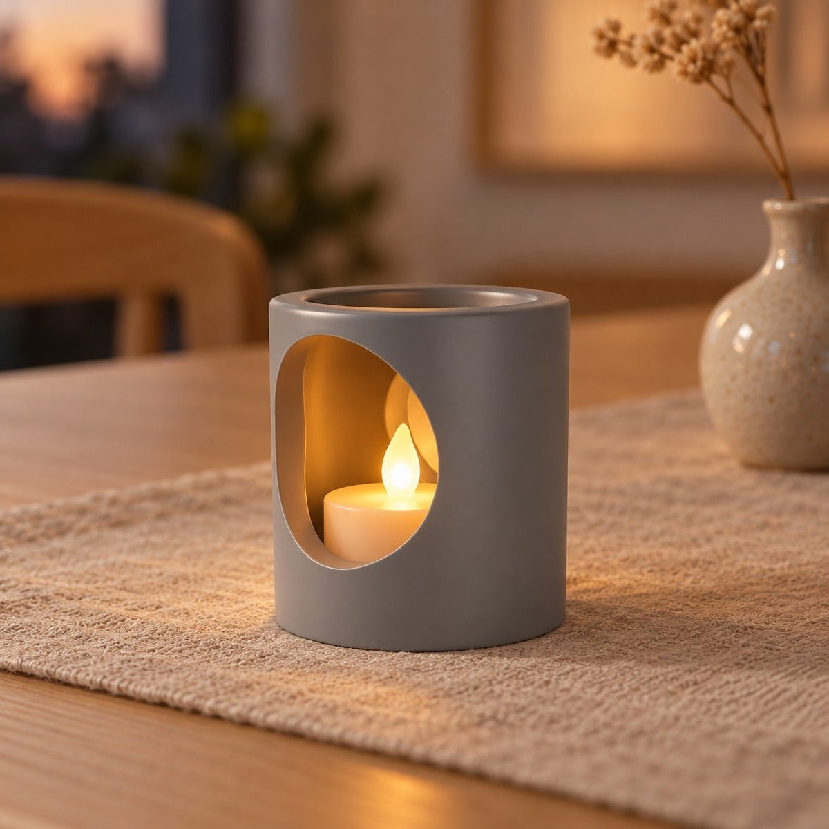 Minimalist Tealight Holder – Modern Cylinder LED Candle Holder - Northern Foundry