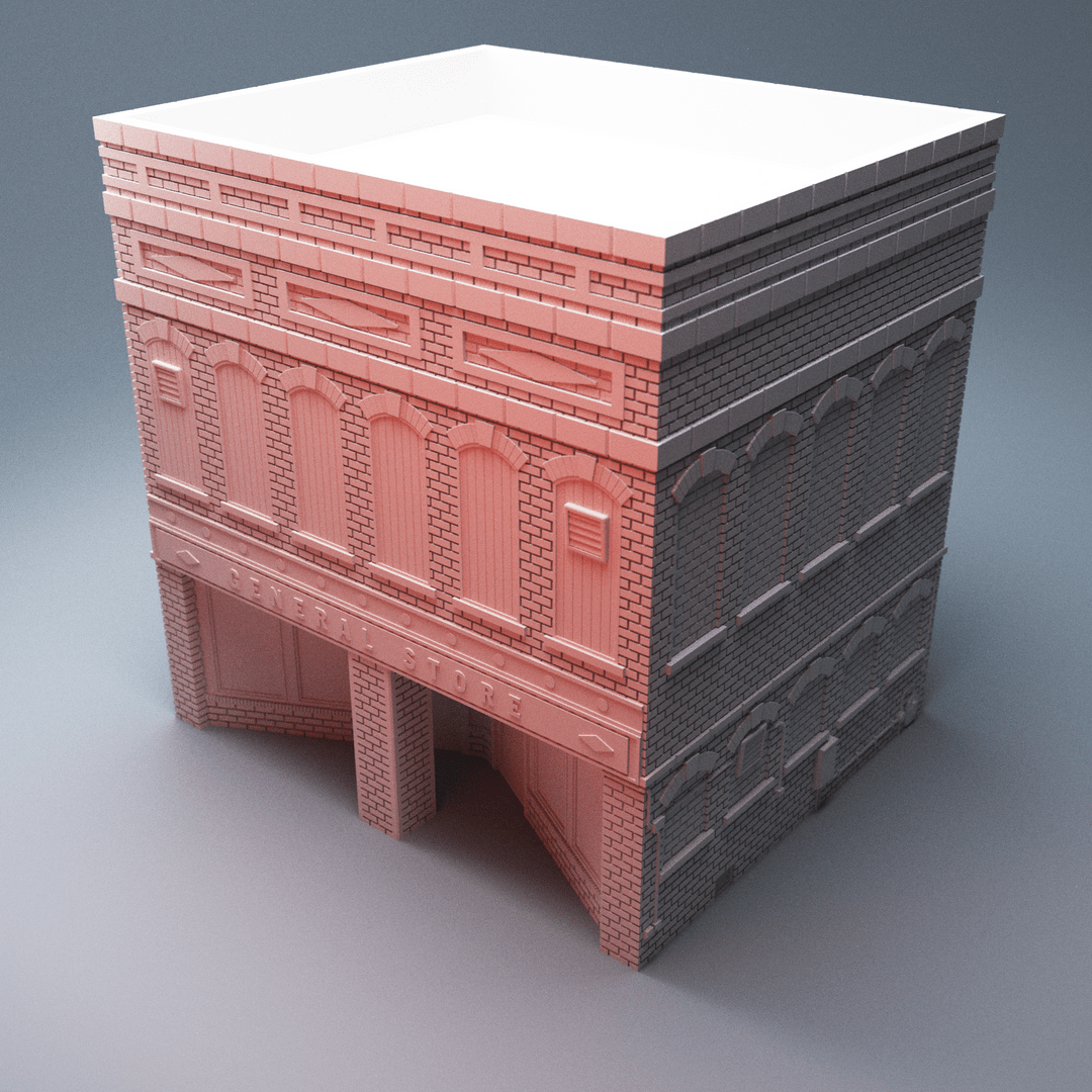 Modern Retail Store Terrain Set – 3 Storefront Buildings (28mm/32mm/40mm) - Northern Foundry