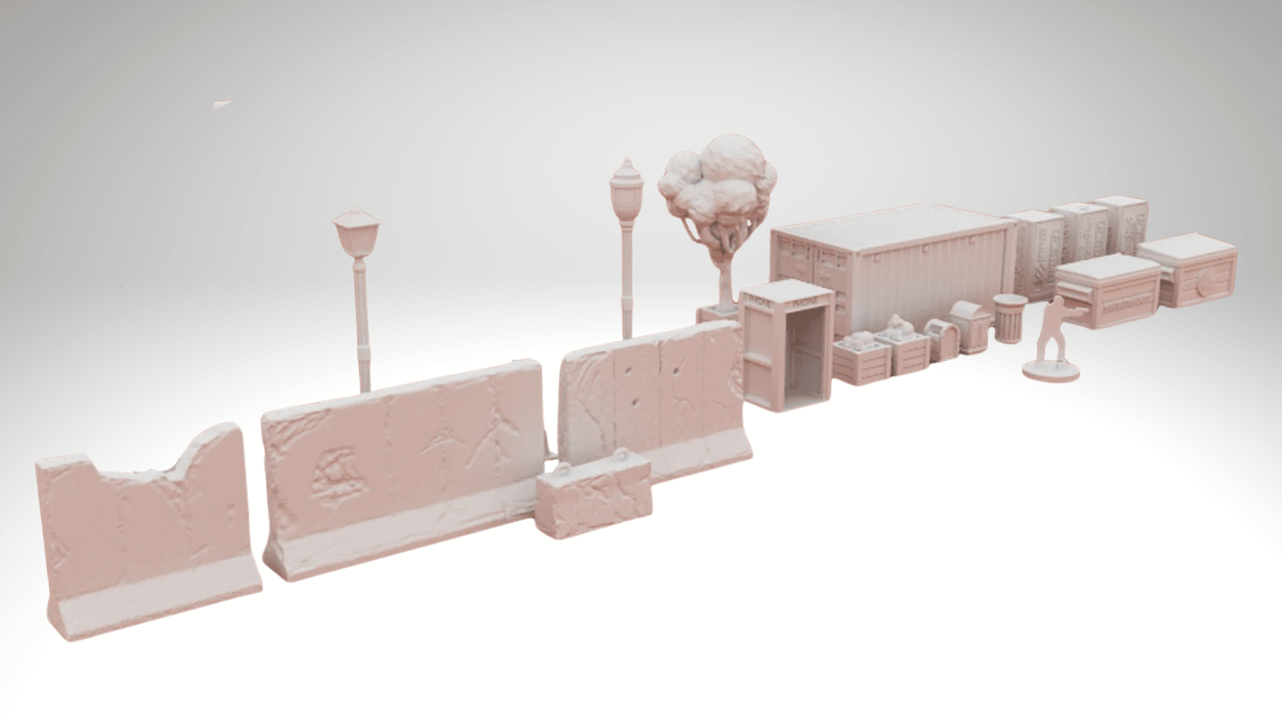 Modern Retail Store Terrain Set – 3 Storefront Buildings (28mm/32mm/40mm) - Northern Foundry