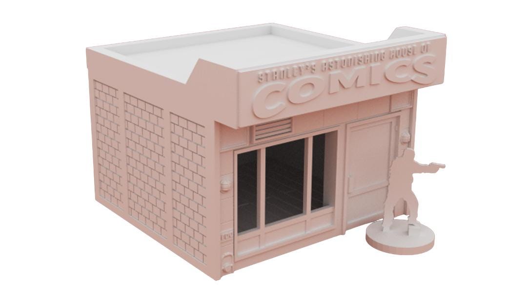 Modern Storefront Terrain Bundle – 8 Buildings + Taco Truck (28mm/32mm/40mm) - Northern Foundry