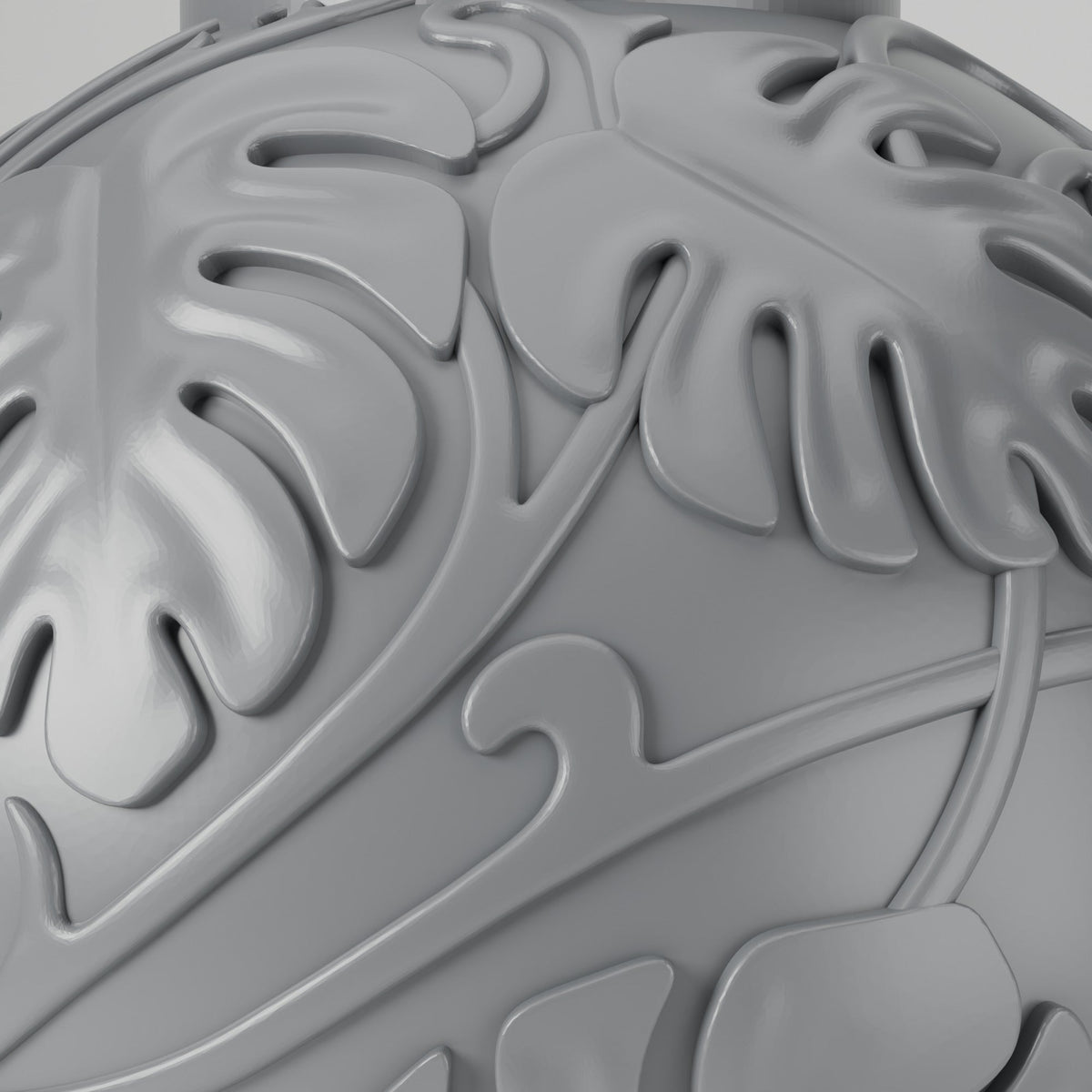 Monstera Leaf Vase – Tropical Leaf Relief Round Vase - Northern Foundry