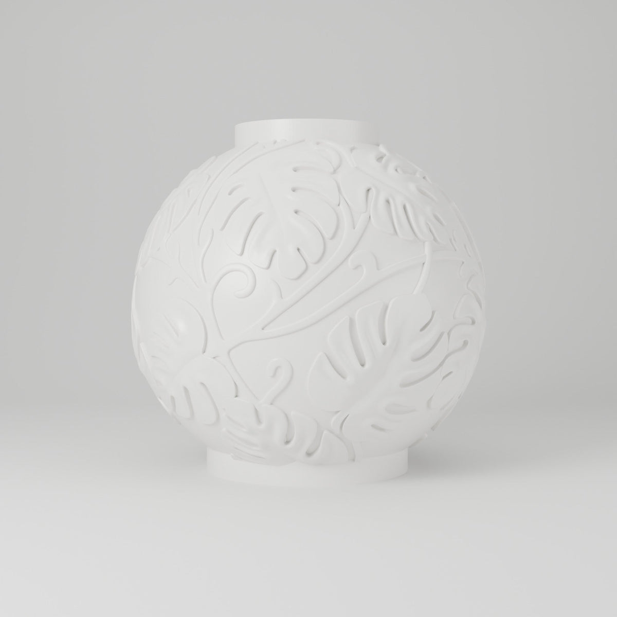 Monstera Leaf Vase – Tropical Leaf Relief Round Vase - Northern Foundry