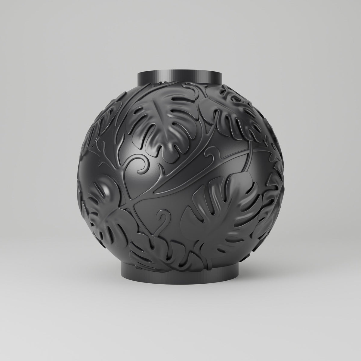 Monstera Leaf Vase – Tropical Leaf Relief Round Vase - Northern Foundry