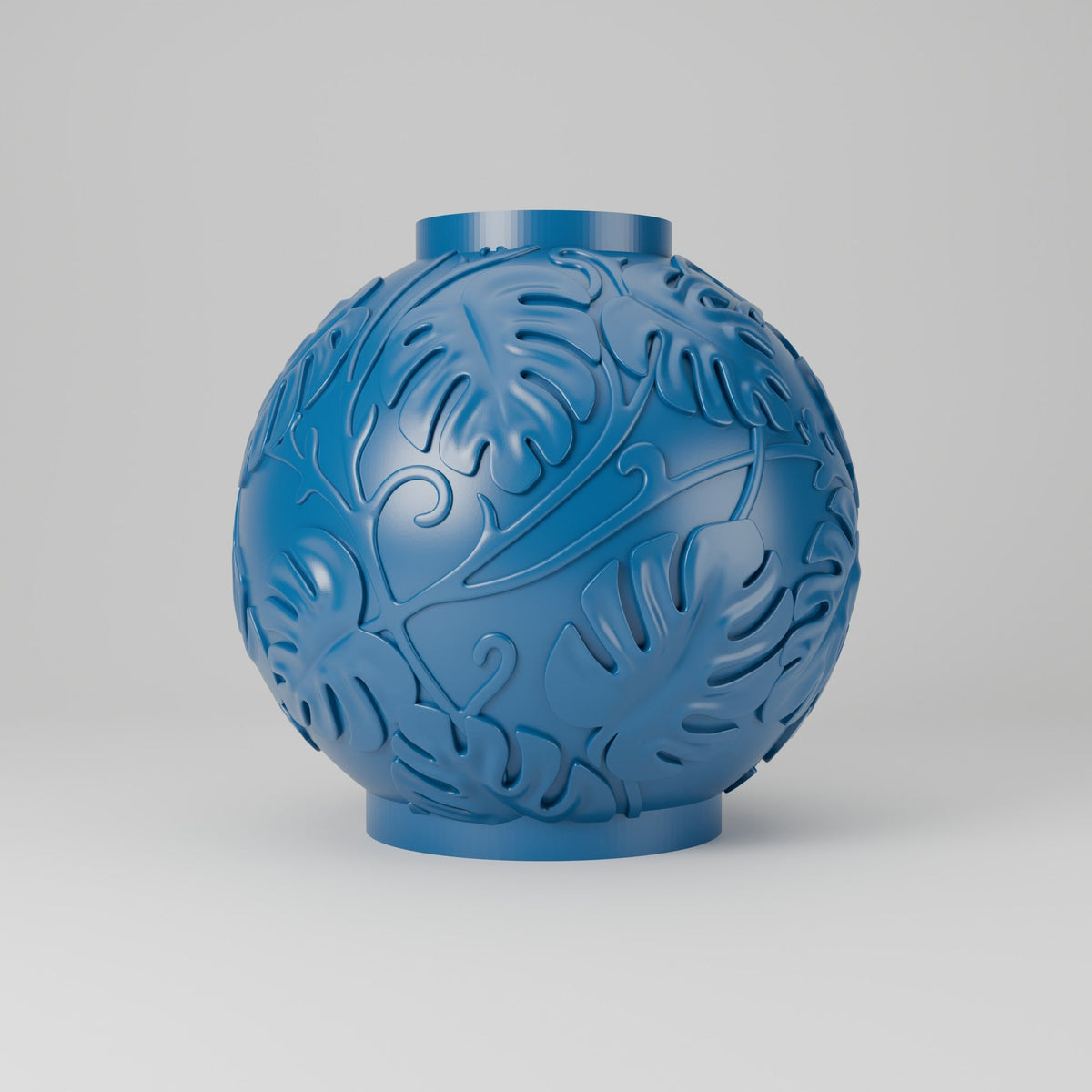 Monstera Leaf Vase – Tropical Leaf Relief Round Vase - Northern Foundry