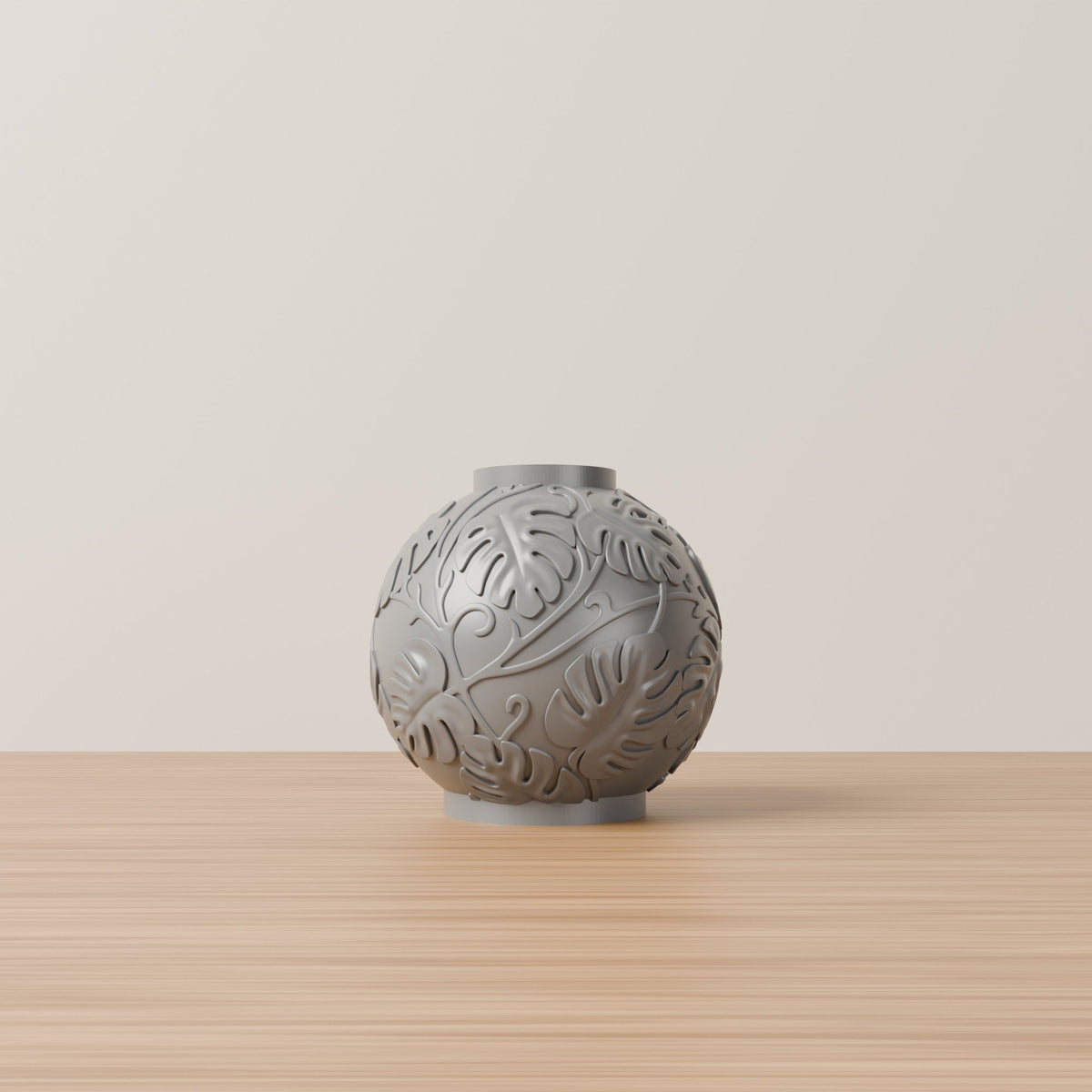 Monstera Leaf Vase – Tropical Leaf Relief Round Vase - Northern Foundry