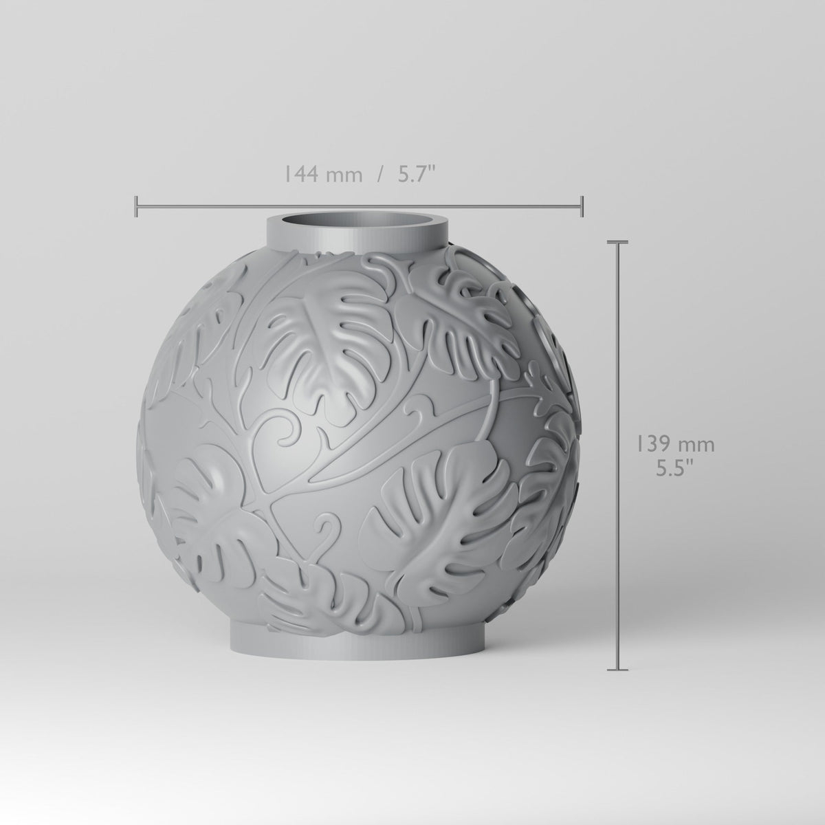 Monstera Leaf Vase – Tropical Leaf Relief Round Vase - Northern Foundry