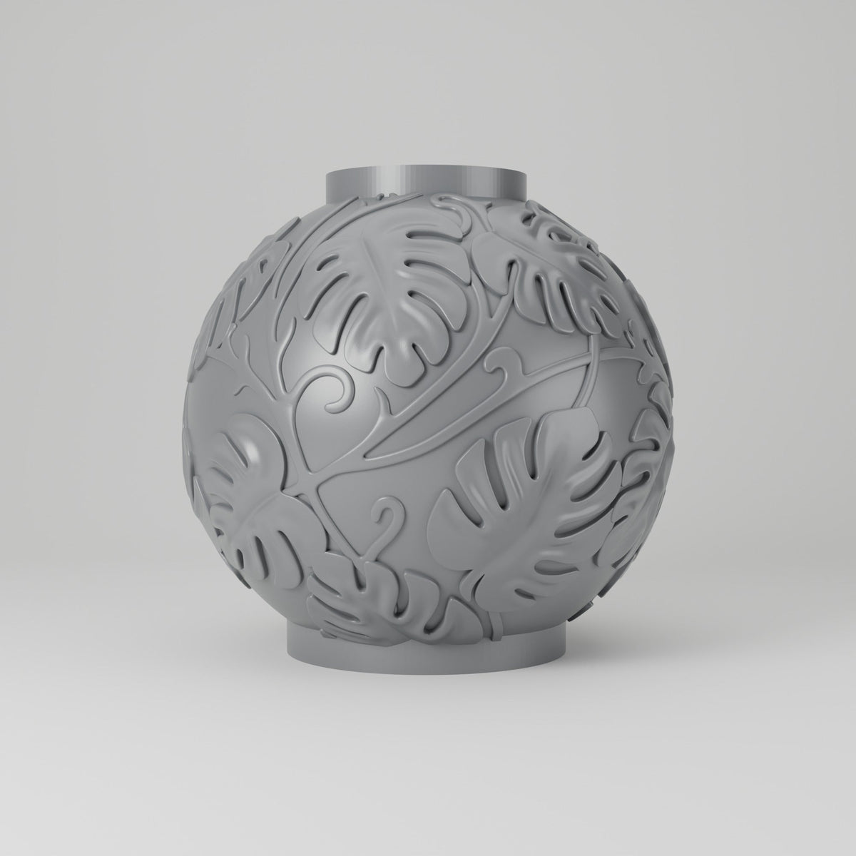 Monstera Leaf Vase – Tropical Leaf Relief Round Vase - Northern Foundry