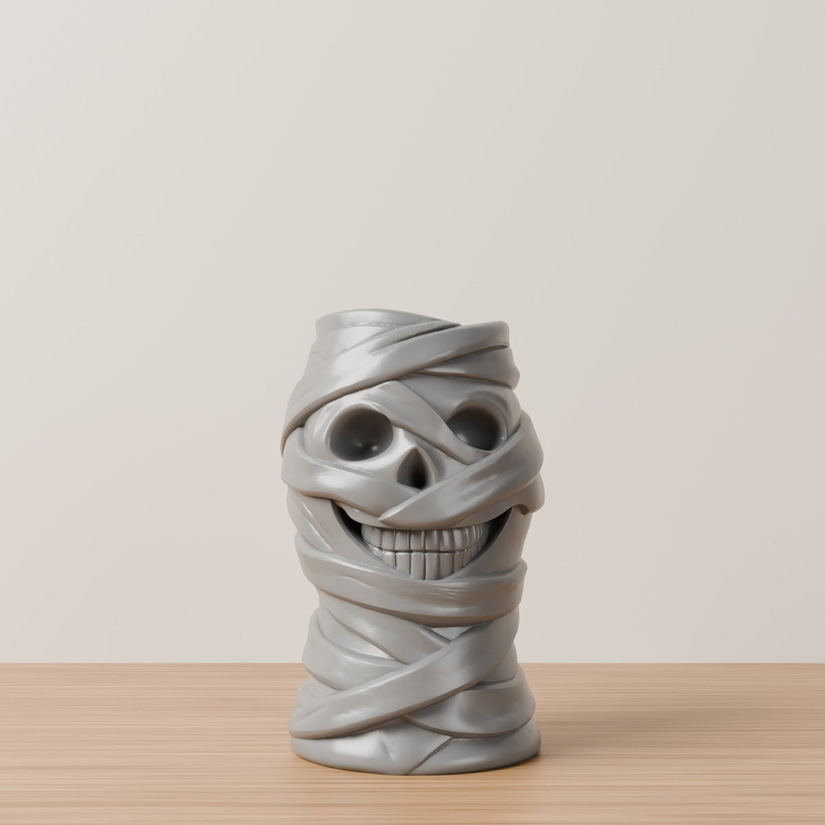 Mummy Skull Vase – Bandage-Wrapped Halloween Flower Vase - Northern Foundry