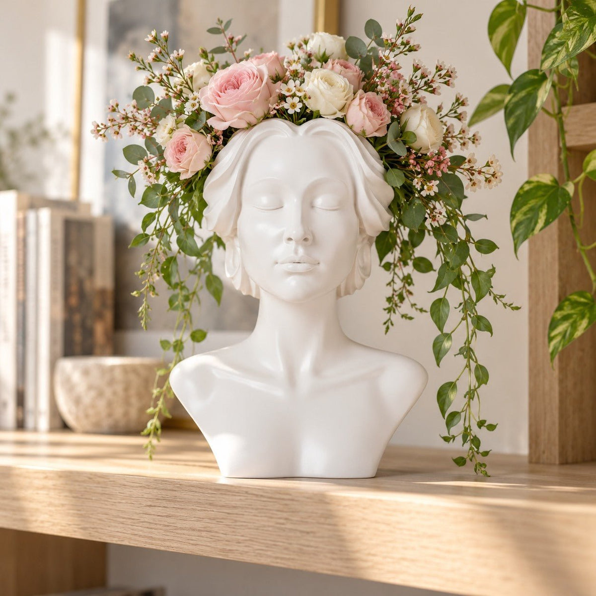 Muse Head Vase – Classic Female Bust Flower Vase - Northern Foundry