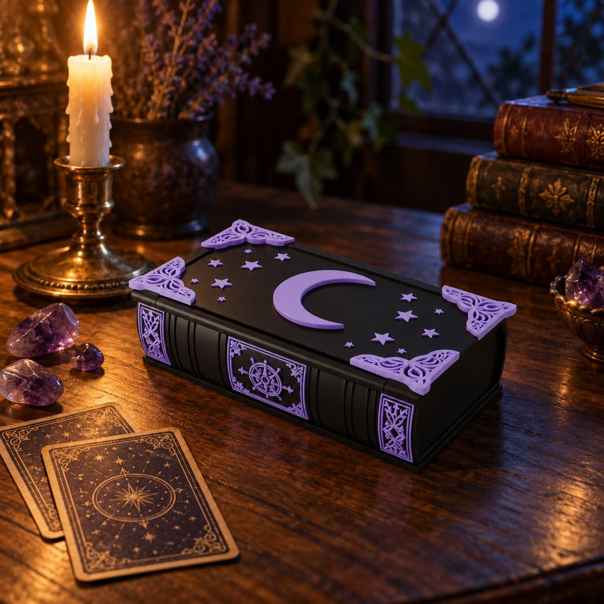 Mystical Moon Trinket Box – Celestial Spell Book Jewelry Box - Northern Foundry