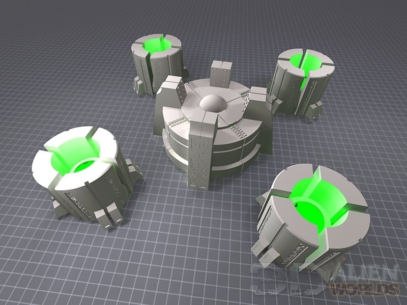 Necrontyr Power Generator Set – Alien Energy Terrain (28mm/32mm/40mm) - Northern Foundry