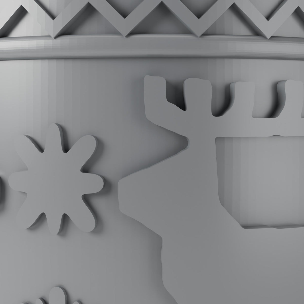 Nordic Reindeer Vase – Scandinavian Winter Pot with Reindeer & Snowflakes - Northern Foundry