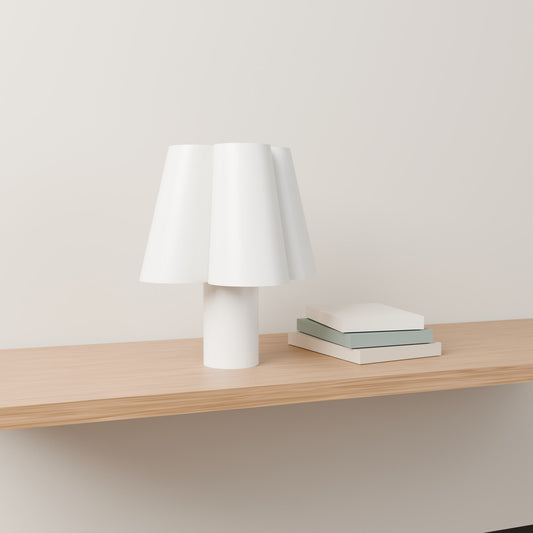 Norwyn Scalloped Table Lamp – 3D Printed Modern Bedside Lamp (White) - Northern Foundry