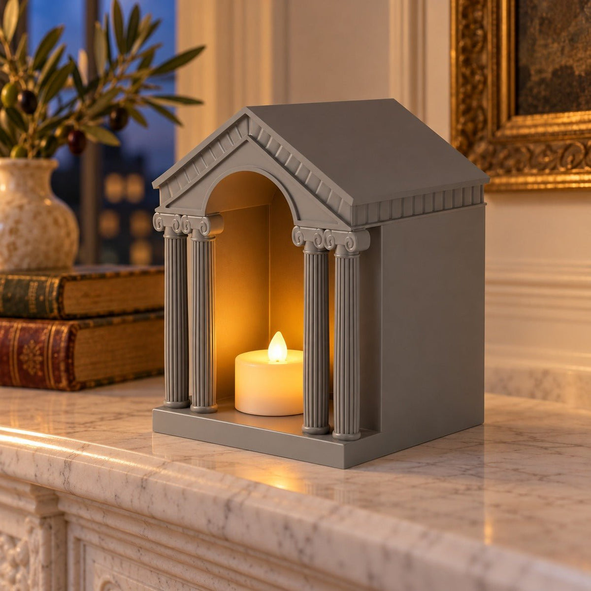 Olympus Tealight Holder – Greek Temple LED Candle Shrine - Northern Foundry