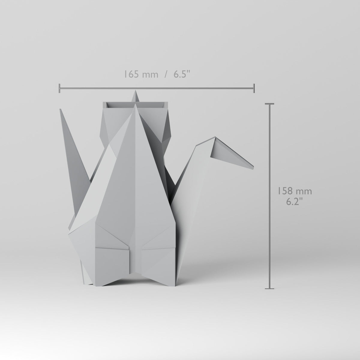 Origami Crane Vase – Geometric Folded Paper Crane Vase - Northern Foundry