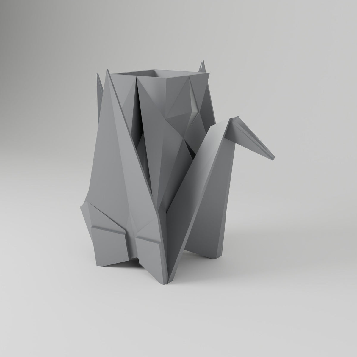 Origami Crane Vase – Geometric Folded Paper Crane Vase - Northern Foundry