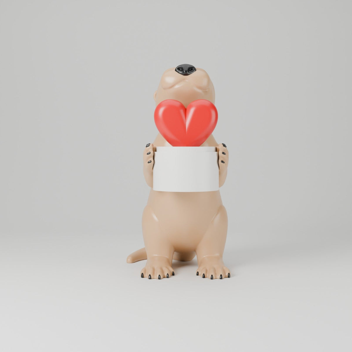 Otter with Heart Tealight Holder – Cute Otter Love Gift & LED Candle Holder - Northern Foundry