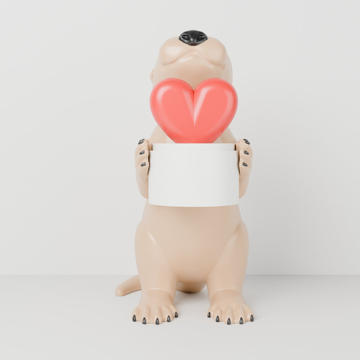 Otter with Heart Tealight Holder – Cute Otter Love Gift & LED Candle Holder - Northern Foundry