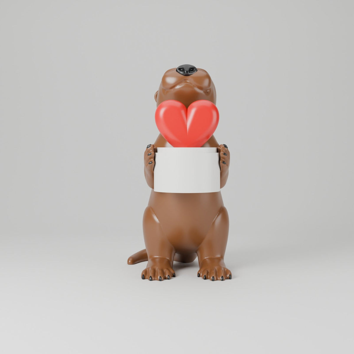 Otter with Heart Tealight Holder – Cute Otter Love Gift & LED Candle Holder - Northern Foundry