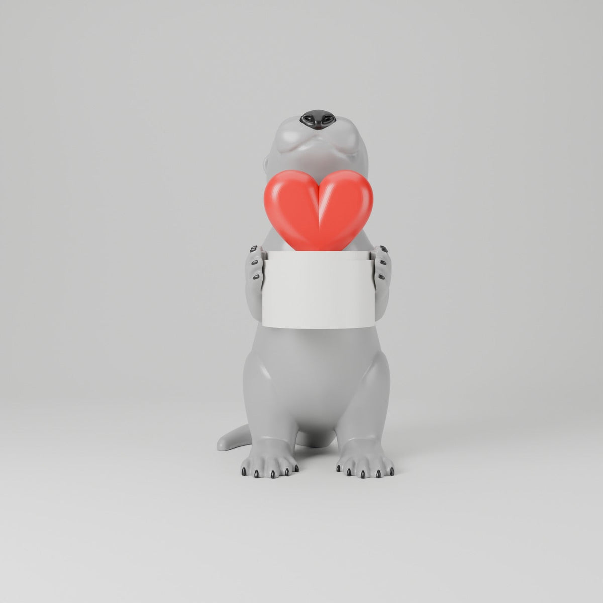 Otter with Heart Tealight Holder – Cute Otter Love Gift & LED Candle Holder - Northern Foundry