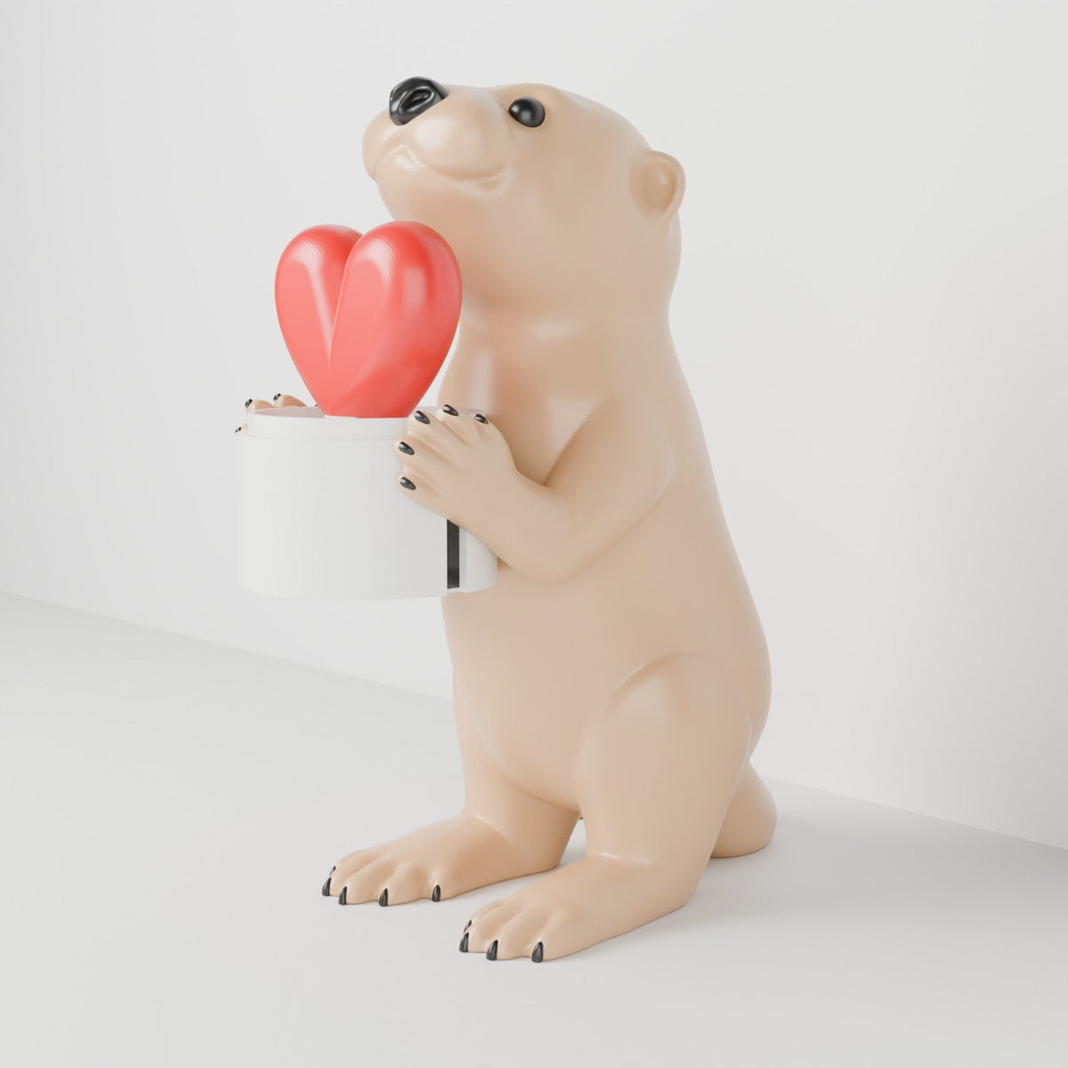 Otter with Heart Tealight Holder – Cute Otter Love Gift & LED Candle Holder - Northern Foundry