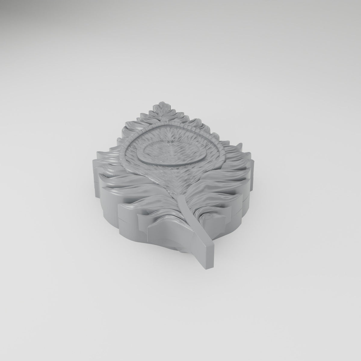 Peacock Feather Trinket Box – Sculpted Jewelry Box with Lid - Northern Foundry